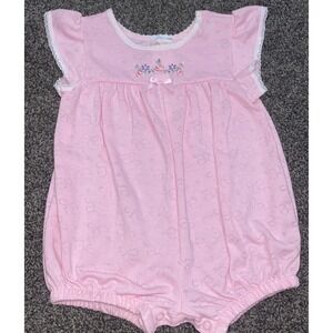 Vintage Carters Infant Baby Girls Size 9-12 Months 9M Bubble Romper Pink
